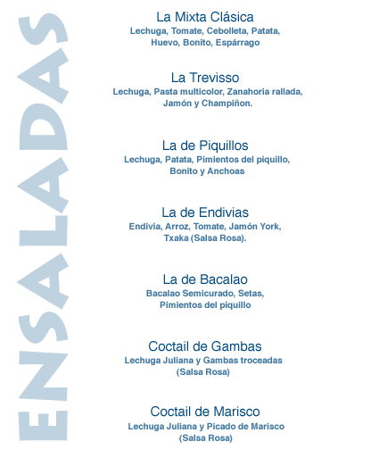 Café Bilbao: Ensaladas