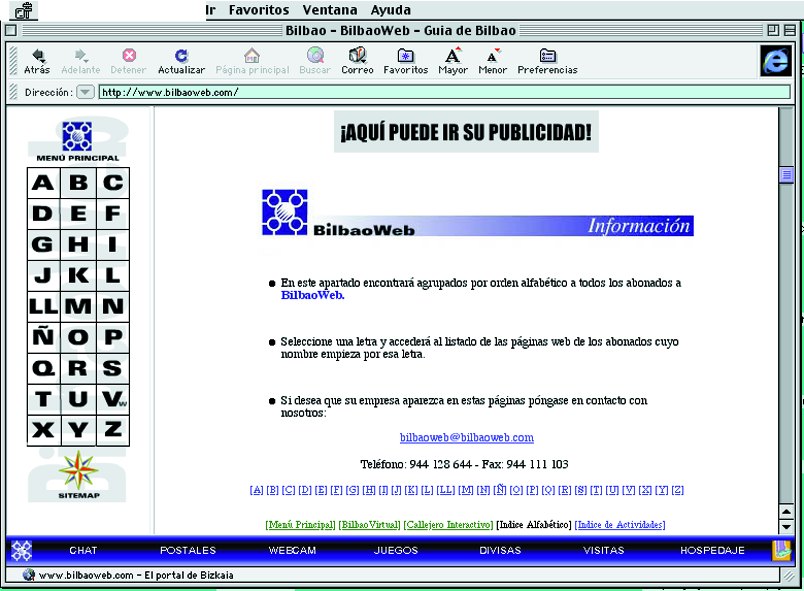 Índice alfabético original