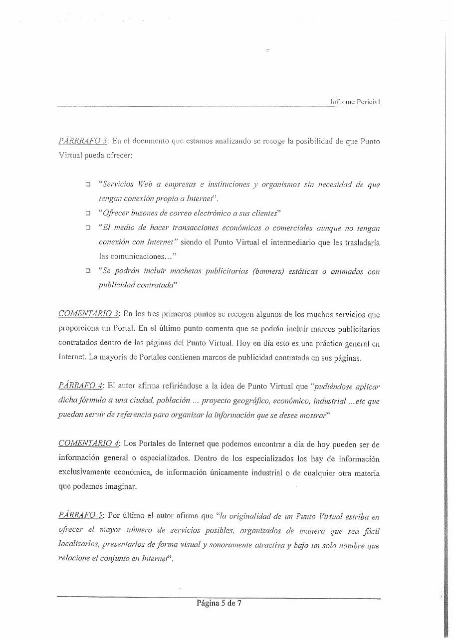 Informe pericial del Portal de Internet (2002), página 6
