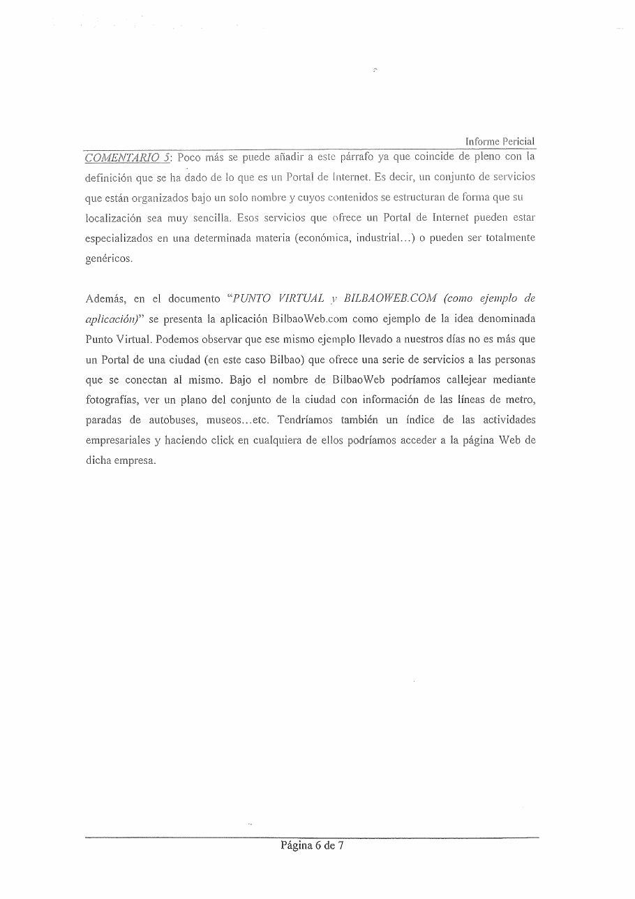 Informe pericial del Portal de Internet (2002), página 7
