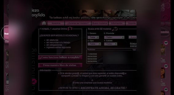 Portada de la web: buscador por género, provincia, ojos y cabello.