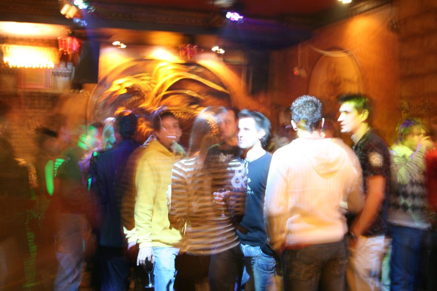 La pista de baile durante la fiesta.