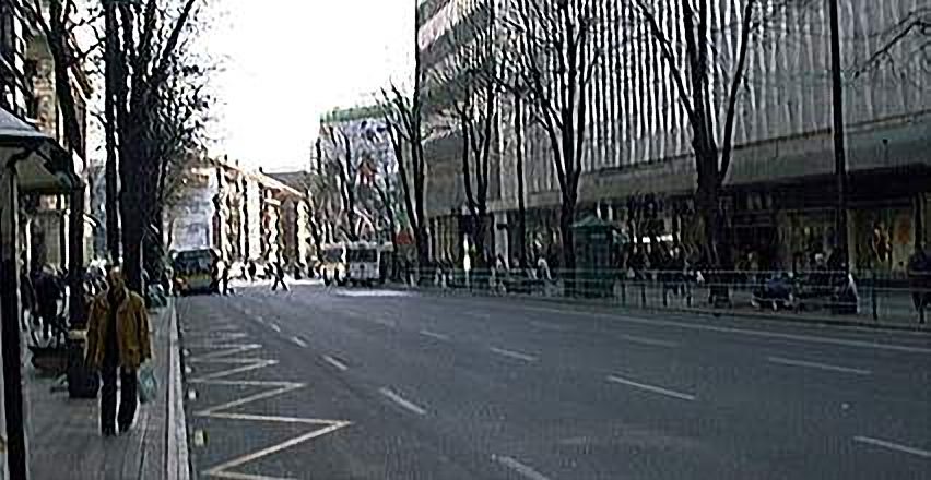 Gran Vía a Circular delante del Corte